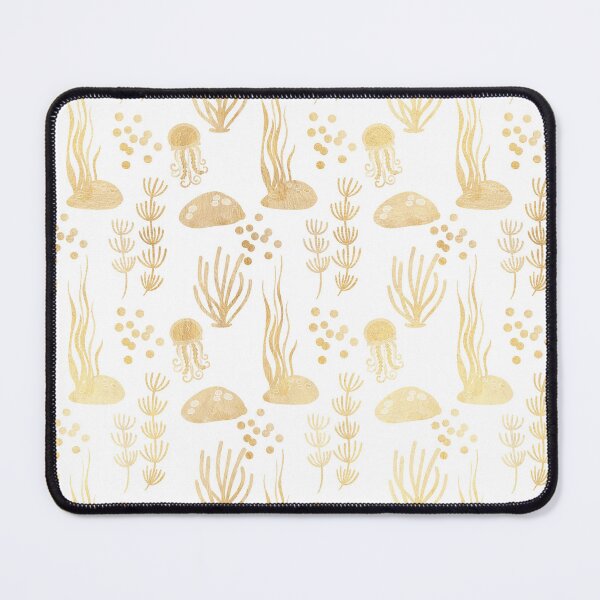 Item preview, Golden Sea Ocean Life Jellyfish Coral Seaweed designed and sold by KrisInStitches.