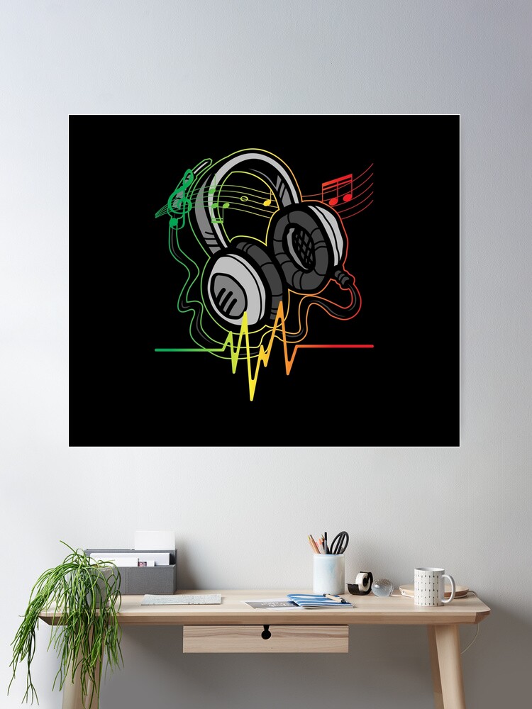 アート・デザイン・音楽 ReggaePank Rasta Reggae Music Headphones Vintage