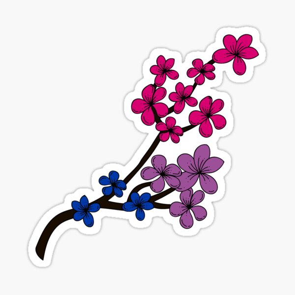 Subtle Bisexual Pride Flowers. Bisexual flowers 3 Sticker