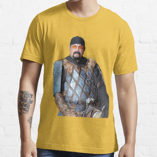 Seagal medieval-steven em um cavalo t camisa de algodão das