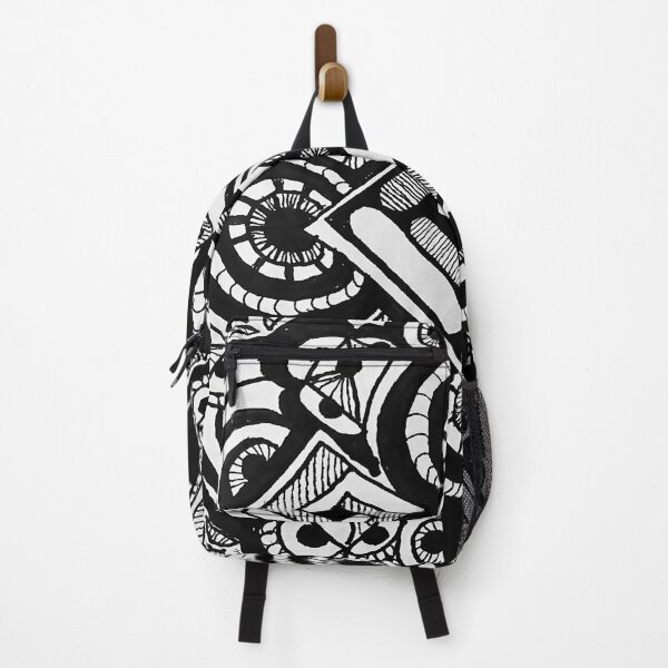Item preview, Hand Drawn Tangle Pattern in B&W designed and sold by Curraleigh Crafts.