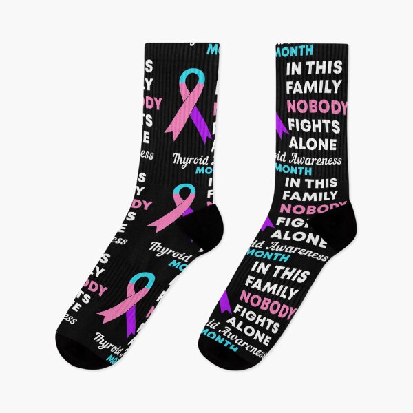 Item preview, In This Family Nobody Fights Alone Thyroid Awareness Month designed and sold by Color-Sparkle.