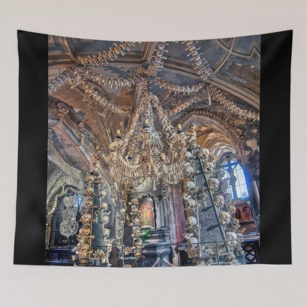 Item preview, Sedlec Ossuary Interior Photo Art, Skull Bone Church designed and sold by Sedlec Ossuary Project.