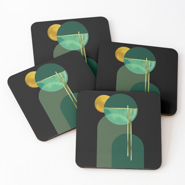 Item preview, Emerald Green Bauhaus Geometric Art designed and sold by SpaceEnhance.