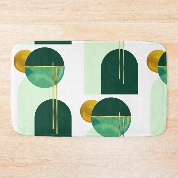 Item preview, Emerald Green Bauhaus Geometric Art designed and sold by SpaceEnhance.