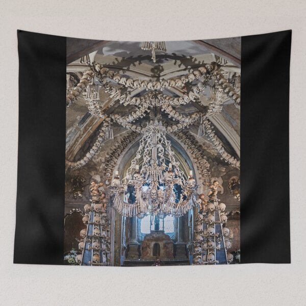 Item preview, Sedlec Ossuary Interior Photo Art, Skull Bone Church designed and sold by Sedlec Ossuary Project.