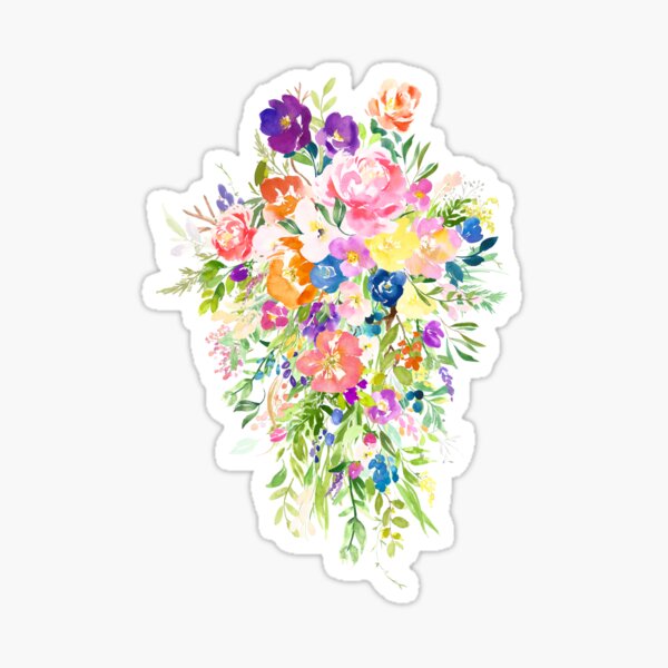 Item preview, Colorful Large Watercolor Flower Bouquet designed and sold by junkydotcom.