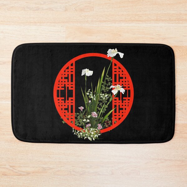 Artikelvorschau, Chinese watercolor ikebana flowers with a red Chinese lattice entworfen und verkauft von CuisineCat.