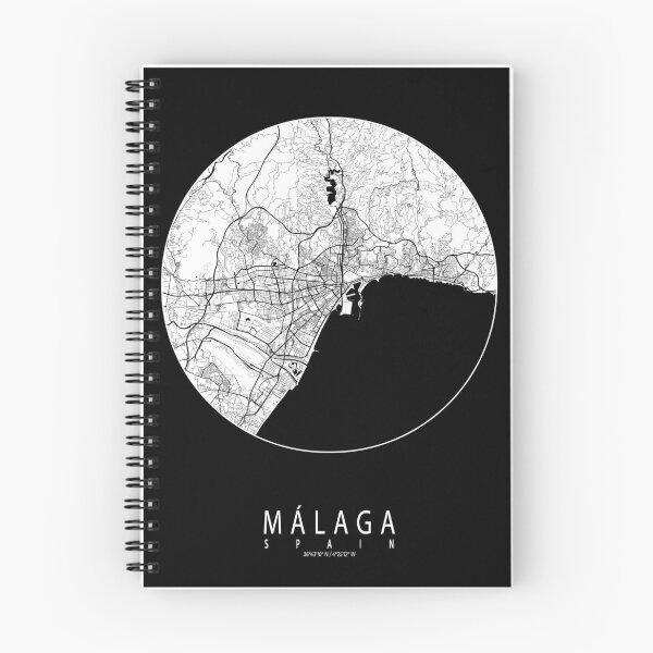 Item preview, Malaga City Map of Andalusia, Spain - Full Moon designed and sold by deMAP.