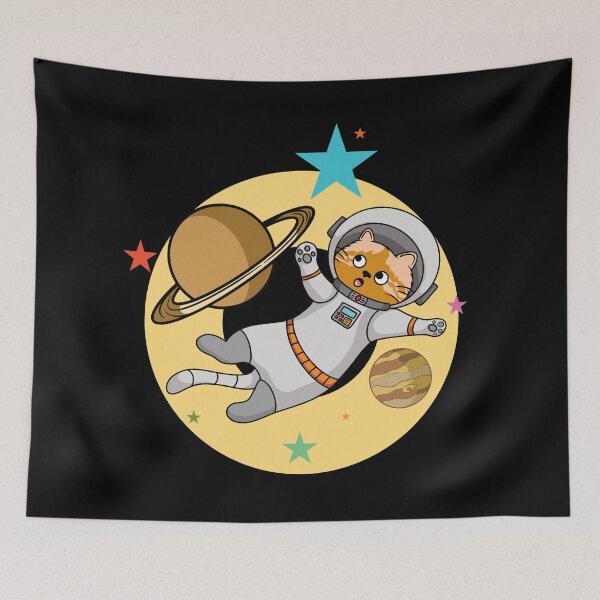 Item preview, Astronaut Cat Floating Space Walk designed and sold by AfropunkDesigns.