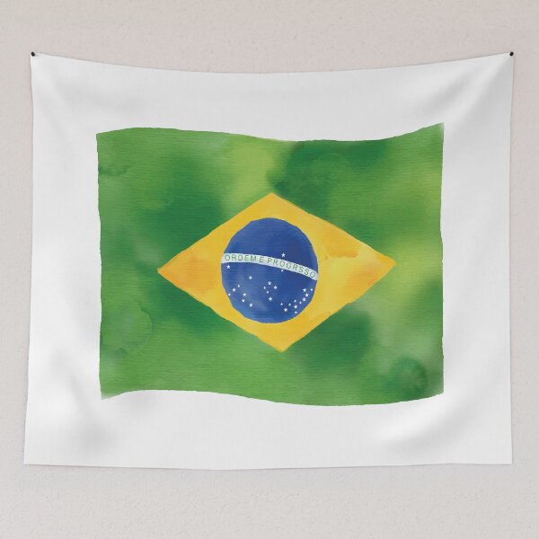 Item preview, Brazilian Flag Watercolor Design designed and sold by enzoblszk.