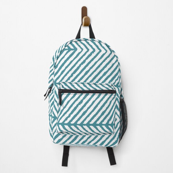 Item preview, Aqua and White Diagonal Chevron Stripe Pattern - Krylon 2022 Color of the Year Satin Rolling Surf designed and sold by ColorOfTheYears.
