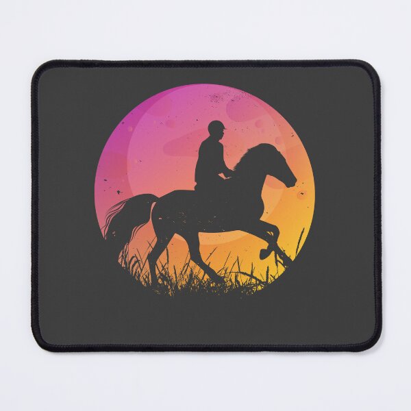 Item preview, Retro look horse with rider - silhouette in the moonlight designed and sold by rattob.