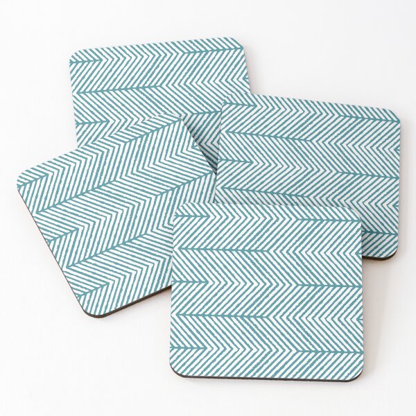 Item preview, Aqua and White Diagonal Chevron Stripe Pattern - Krylon 2022 Color of the Year Satin Rolling Surf designed and sold by ColorOfTheYears.