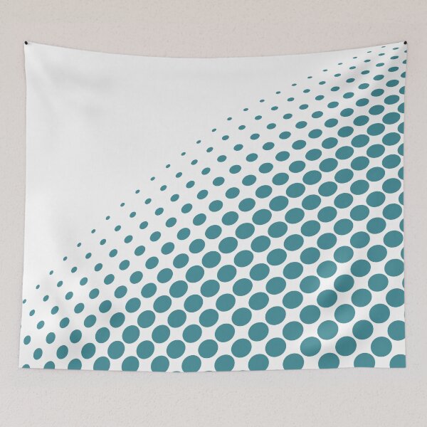 Item preview, Aqua and White Halftone Polka Dot Pattern - Krylon 2022 Color of the Year Satin Rolling Surf designed and sold by ColorOfTheYears.