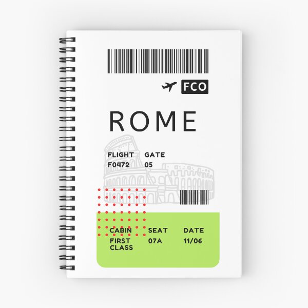 Item preview, ROME, ITALY Plane ticket designed and sold by Rocky Designs.