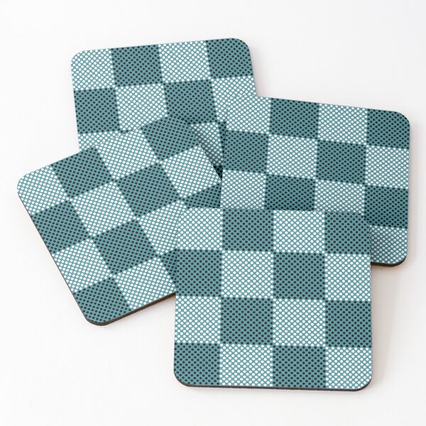 Item preview, Aqua Black White Polka Dot Checkerboard Pattern - Krylon 2022 Color of the Year Satin Rolling Surf designed and sold by ColorOfTheYears.