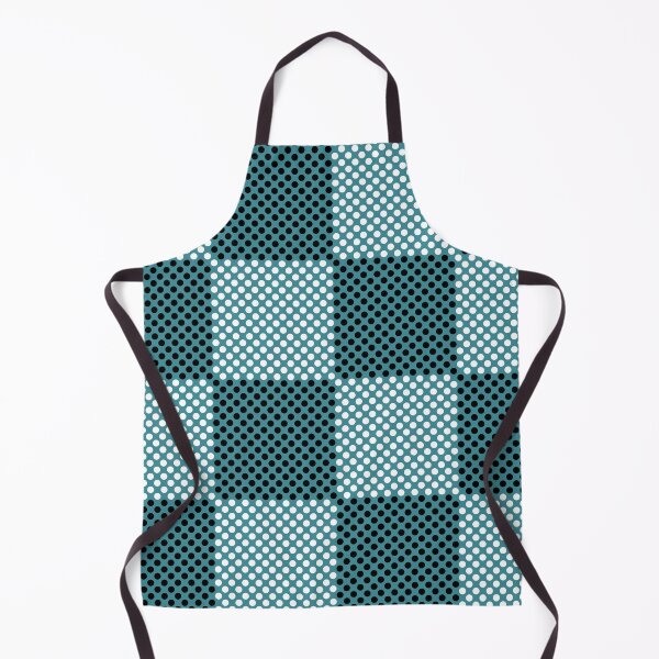 Item preview, Aqua Black White Polka Dot Checkerboard Pattern - Krylon 2022 Color of the Year Satin Rolling Surf designed and sold by ColorOfTheYears.
