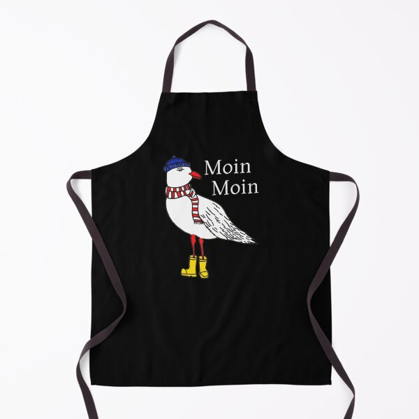 Artikelvorschau, Moin Moin Möwe mit Mütze, Schal und Stiefel Nordsee Ostsee Maritim Style entworfen und verkauft von der-faun.