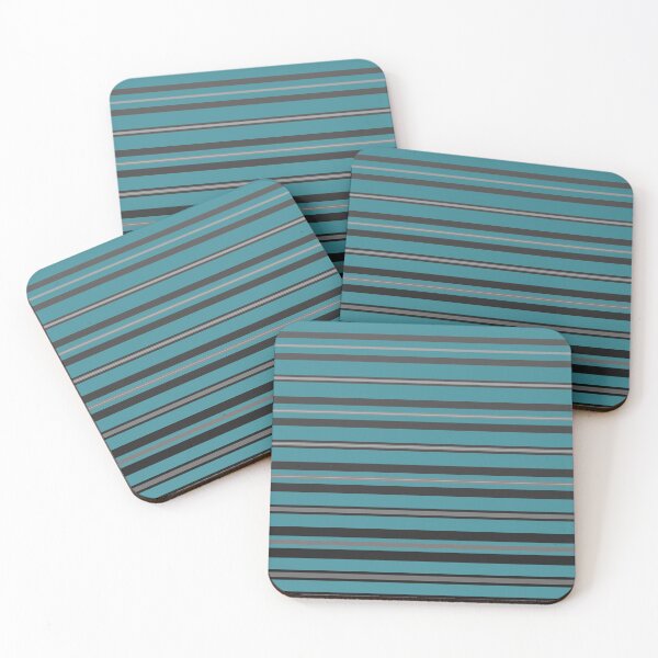 Item preview, Aqua Gray and Black Horizontal Stripe Pattern - Krylon 2022 Color of the Year Satin Rolling Surf designed and sold by ColorOfTheYears.