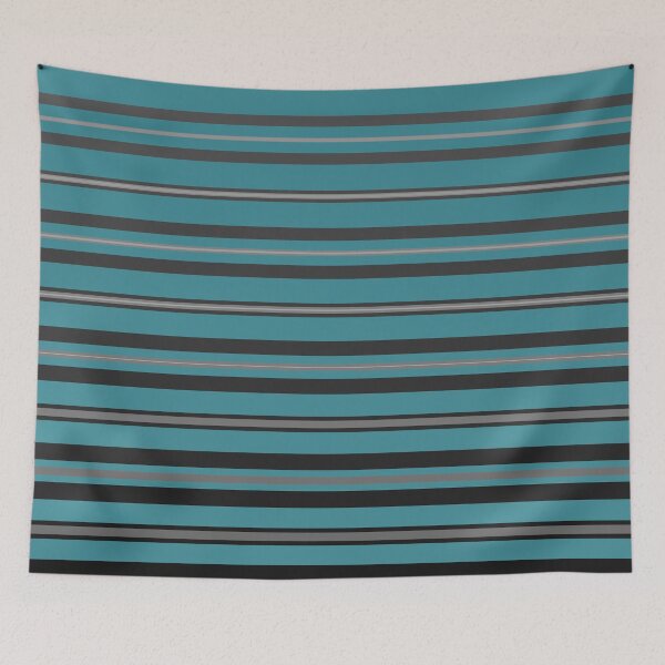 Item preview, Aqua Gray and Black Horizontal Stripe Pattern - Krylon 2022 Color of the Year Satin Rolling Surf designed and sold by ColorOfTheYears.