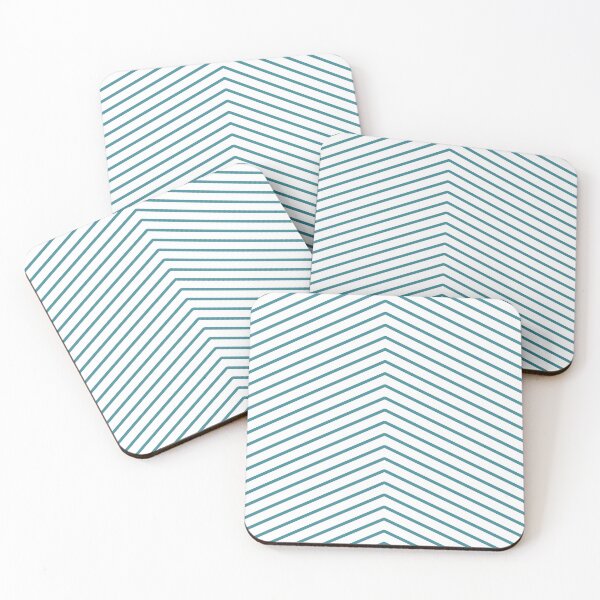 Item preview, Aqua and White Minimal Chevron Pattern - Krylon 2022 Color of the Year Satin Rolling Surf designed and sold by ColorOfTheYears.