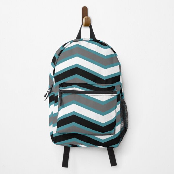 Item preview, Aqua Gray Black White Chevron Stripe Pattern - Krylon 2022 Color of the Year Satin Rolling Surf designed and sold by ColorOfTheYears.