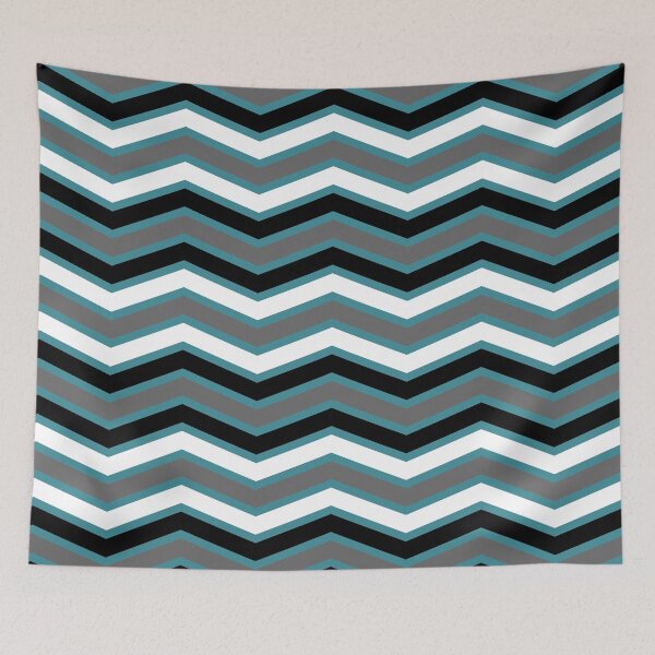 Item preview, Aqua Gray Black White Chevron Stripe Pattern - Krylon 2022 Color of the Year Satin Rolling Surf designed and sold by ColorOfTheYears.