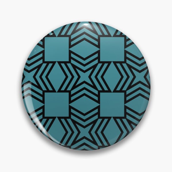Item preview, Black and Aqua Star Square Shape Tile Pattern - Krylon 2022 Color of the Year Satin Rolling Surf designed and sold by ColorOfTheYears.