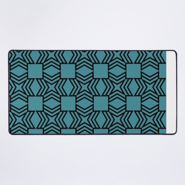 Item preview, Black and Aqua Star Square Shape Tile Pattern - Krylon 2022 Color of the Year Satin Rolling Surf designed and sold by ColorOfTheYears.