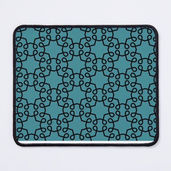 Item preview, Black and Aqua Geometric Swirl Shape Pattern - Krylon 2022 Color of the Year Satin Rolling Surf designed and sold by ColorOfTheYears.
