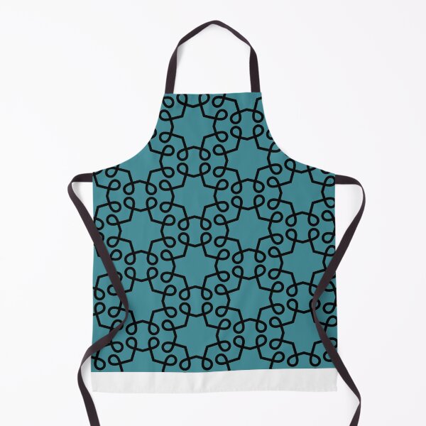 Item preview, Black and Aqua Geometric Swirl Shape Pattern - Krylon 2022 Color of the Year Satin Rolling Surf designed and sold by ColorOfTheYears.