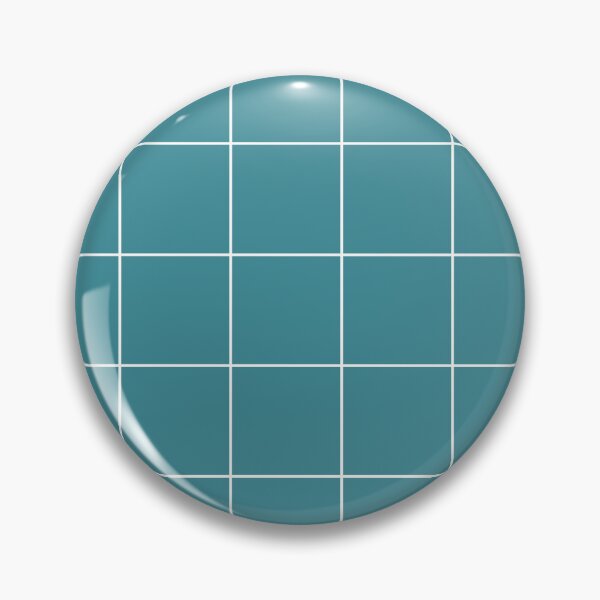 Item preview, Aqua and White Minimal Square Grid Pattern 2 - Krylon 2022 Color of the Year Satin Rolling Surf designed and sold by ColorOfTheYears.