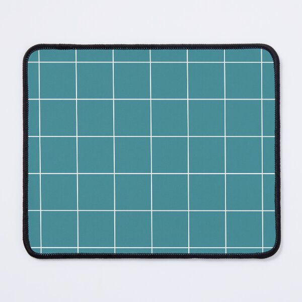 Item preview, Aqua and White Minimal Square Grid Pattern 2 - Krylon 2022 Color of the Year Satin Rolling Surf designed and sold by ColorOfTheYears.