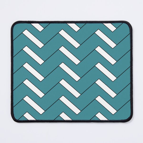 Item preview, Aqua Black White Minimal Zig-zag Stripe Pattern - Krylon 2022 Color of the Year Satin Rolling Surf designed and sold by ColorOfTheYears.