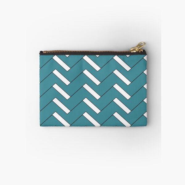 Item preview, Aqua Black White Minimal Zig-zag Stripe Pattern - Krylon 2022 Color of the Year Satin Rolling Surf designed and sold by ColorOfTheYears.