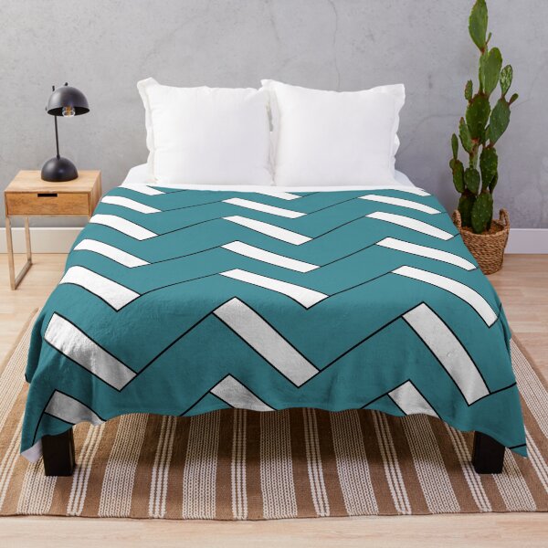 Item preview, Aqua Black White Minimal Zig-zag Stripe Pattern - Krylon 2022 Color of the Year Satin Rolling Surf designed and sold by ColorOfTheYears.