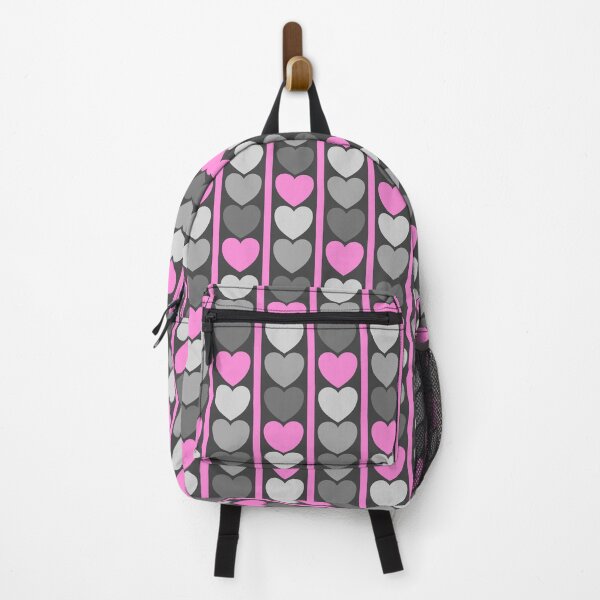 Pink & Gray Hearts Backpack