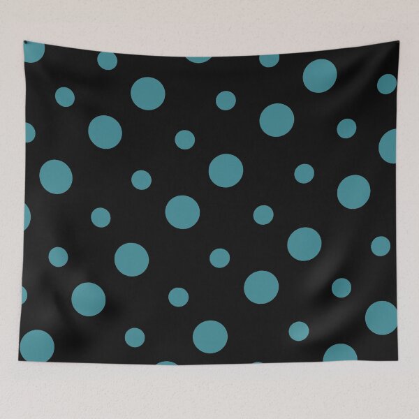 Item preview, Black and Aqua Polka Dot Pattern - Krylon 2022 Color of the Year Satin Rolling Surf designed and sold by ColorOfTheYears.