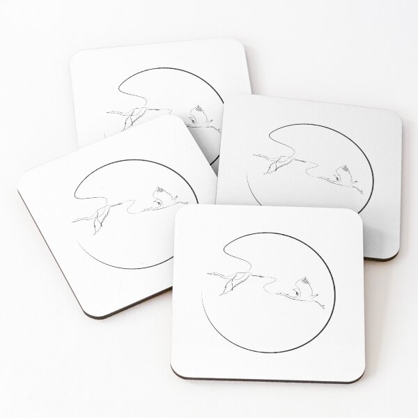 Item preview, Cranes birds minimalist drawing with one line art designed and sold by evk-art.
