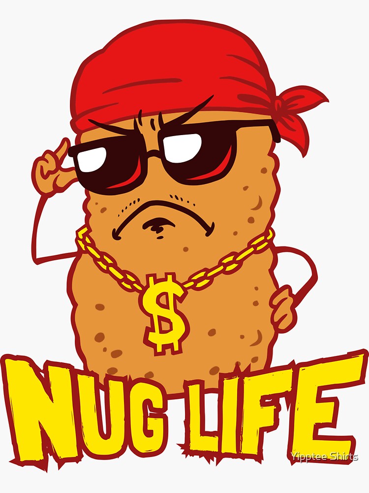 Nug Life Chicken Nugget Funny Humor Heart Lanyard Retractable Reel
