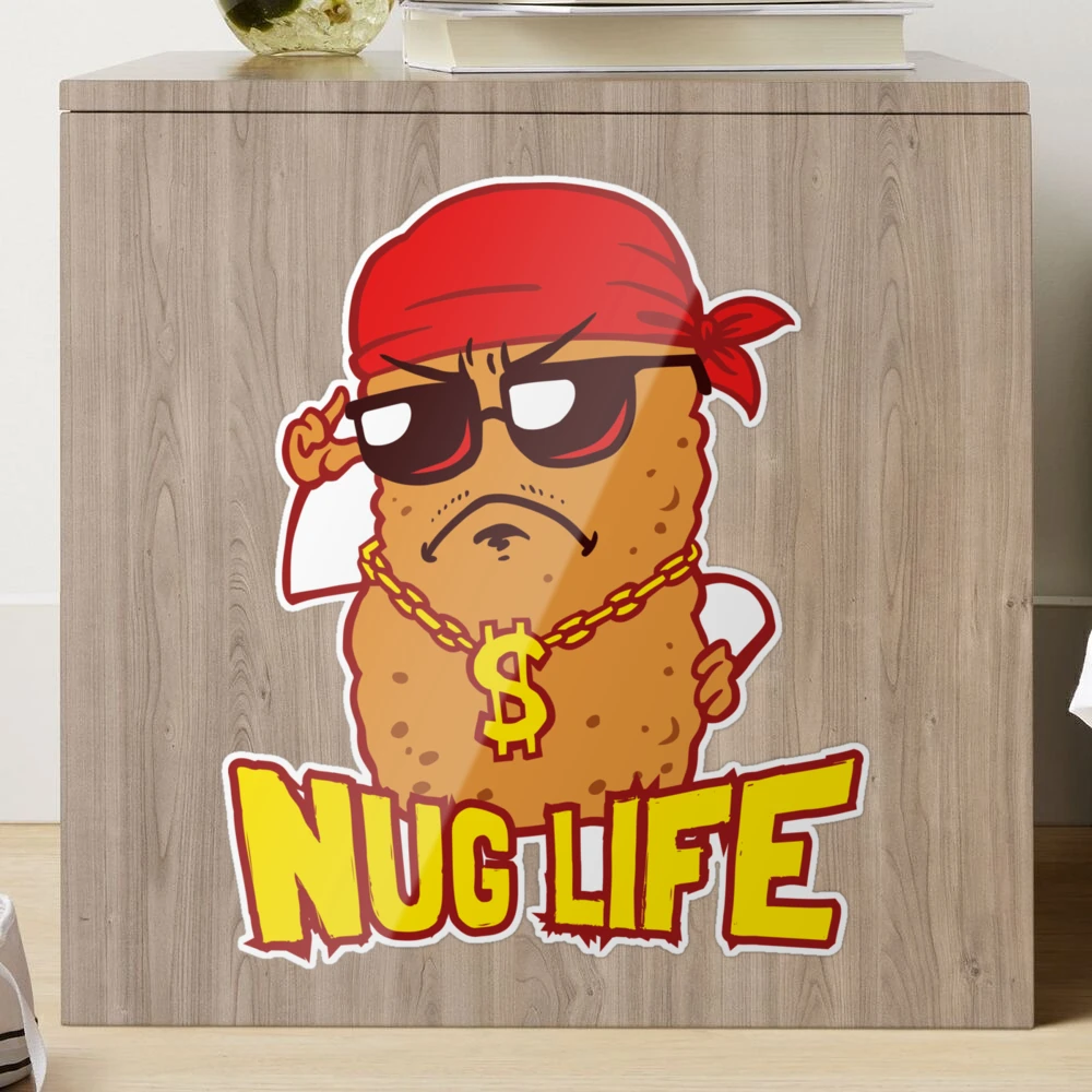 Nug Life Chicken Nugget Funny Humor Heart Lanyard Retractable Reel