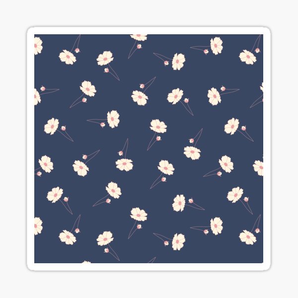 Floral Seamless Pattern | Navy Sticker