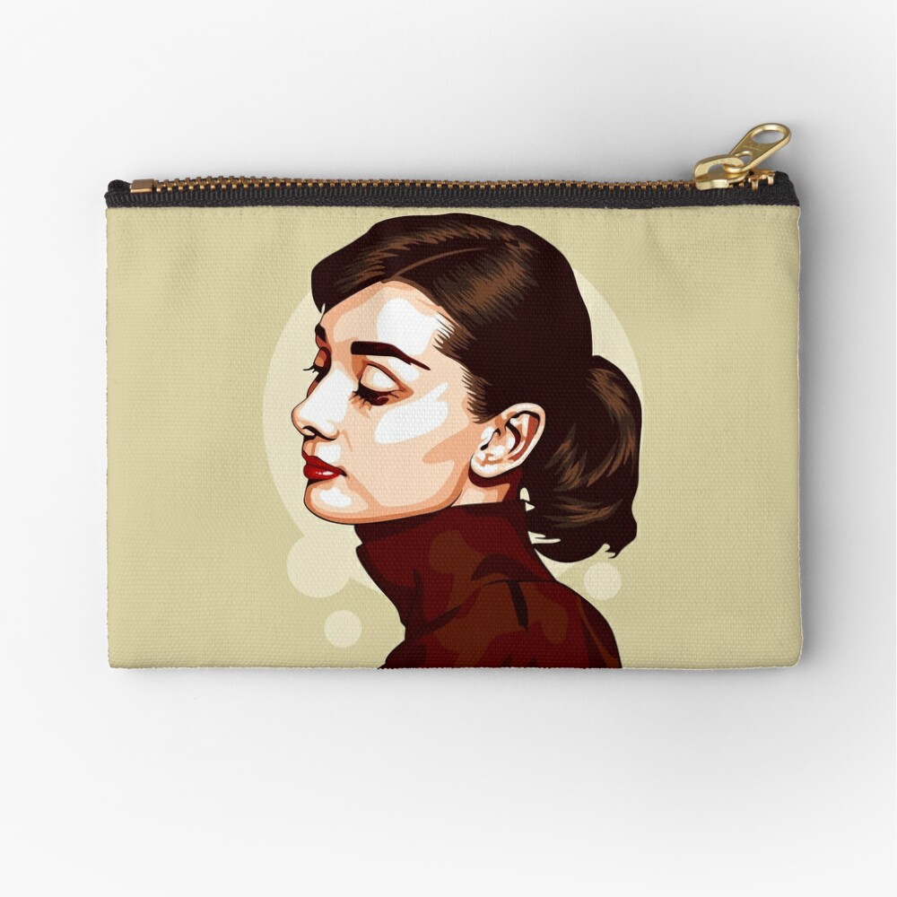 Audrey Hepburn Portrait Art Zipper Pouch for Sale by TresChicXO