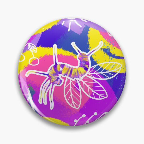 Item preview, Colorful Insects and Plants Seamless Pattern (Blue/Hot Pink/Yellow) designed and sold by techno-mantis.