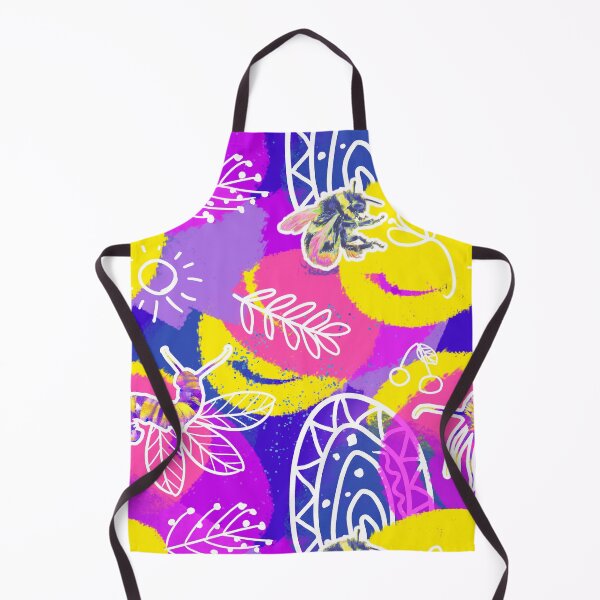Item preview, Colorful Insects and Plants Seamless Pattern (Blue/Hot Pink/Yellow) designed and sold by techno-mantis.