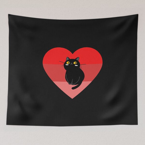 Item preview, cat heart sunset designed and sold by Highhocreations.