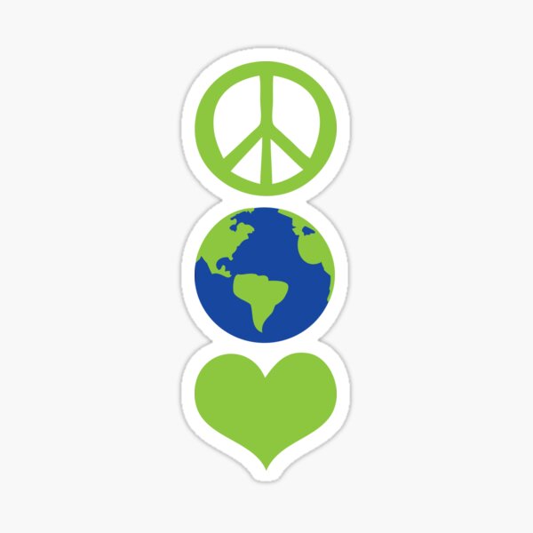Peace love Earth Sticker