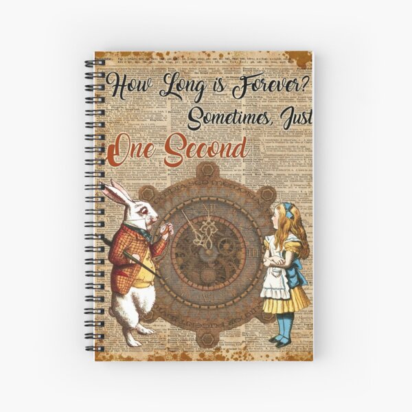 Alice & White Rabbit Dictionnaire Vintage Art Quote Cahier à spirale