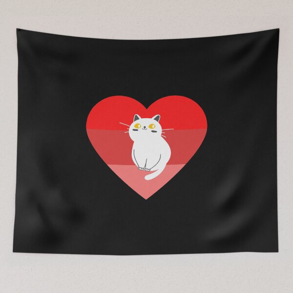 Item preview, cat heart sunset designed and sold by Highhocreations.